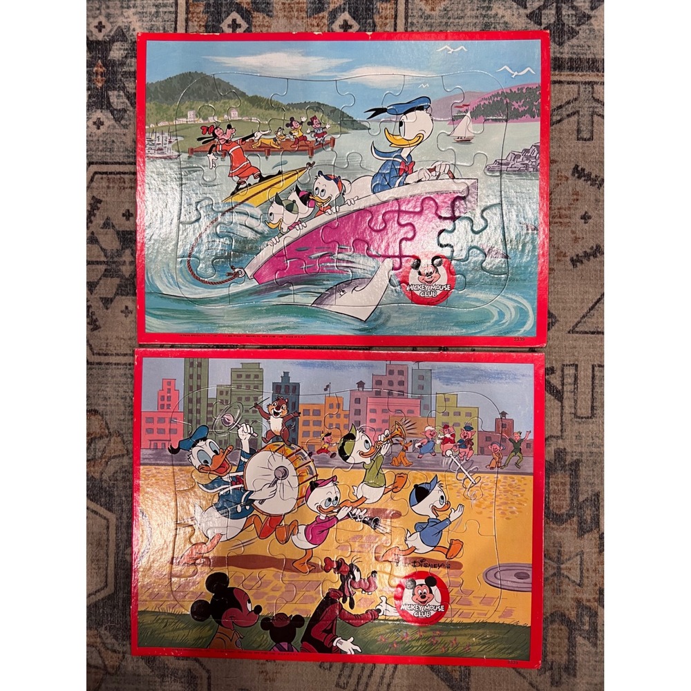 Jaymar Disney Mickey Mouse Clubhouse Donald Duck Boating & Parade Puzzles Lot
